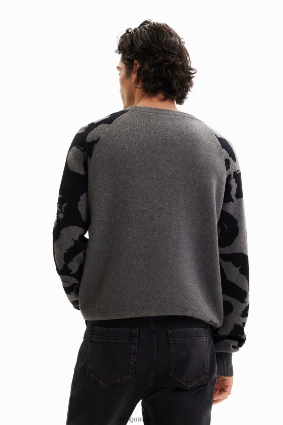 Desigual hombres jersey con estampado animal en jacquard VZ26R01564 ropa