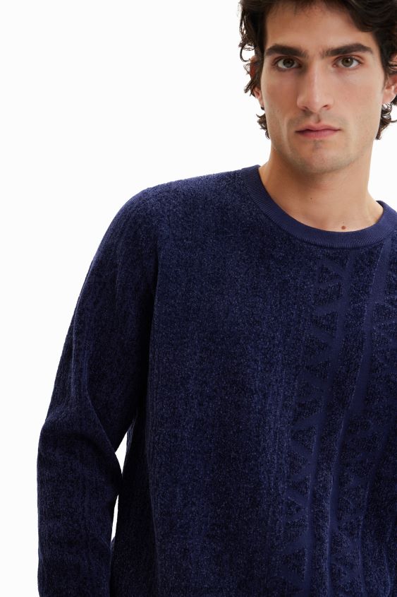 Desigual hombres jersey con motivo jacquard VZ26R01537 ropa
