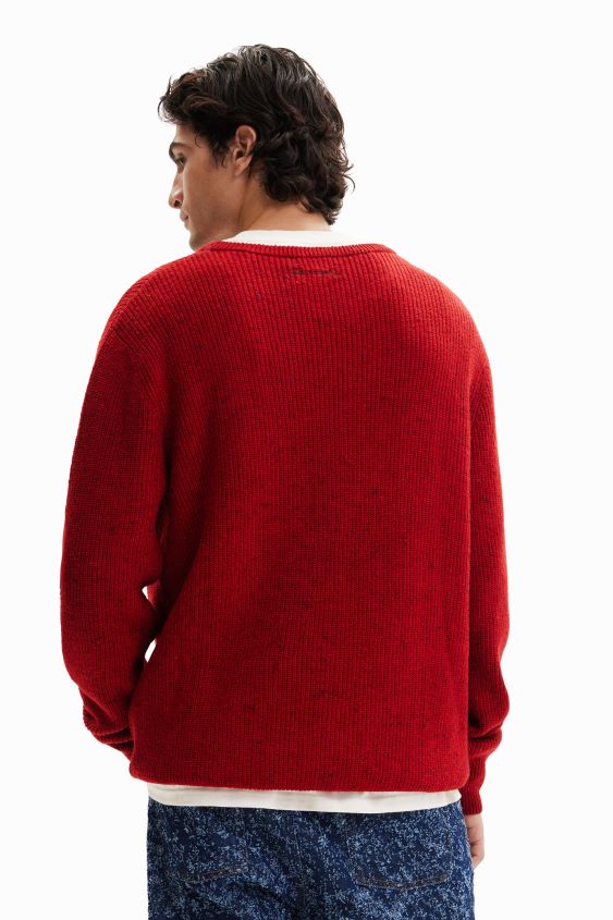 Desigual hombres jersey de canalé bordado VZ26R01532 ropa