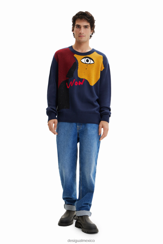 Desigual hombres jersey de punto fino con ojos VZ26R01584 ropa