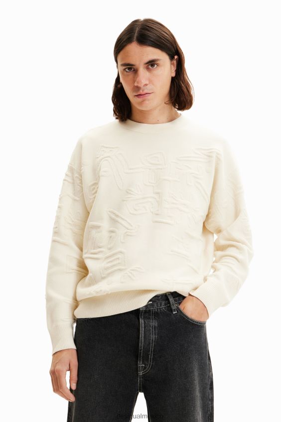 Desigual hombres jersey holgado con efecto toalla VZ26R01622 ropa