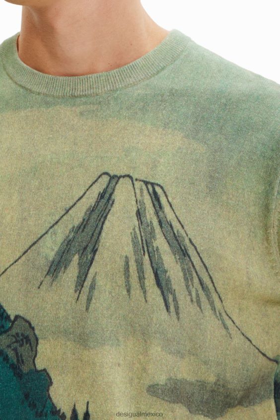 Desigual hombres suéter fino con paisaje VZ26R01541 ropa