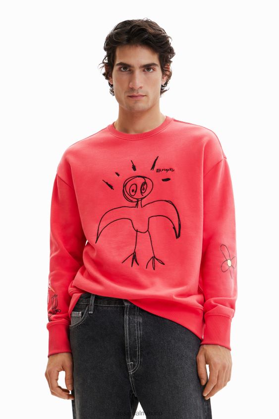 Desigual hombres sudadera con bordado de pájaros VZ26R01536 ropa