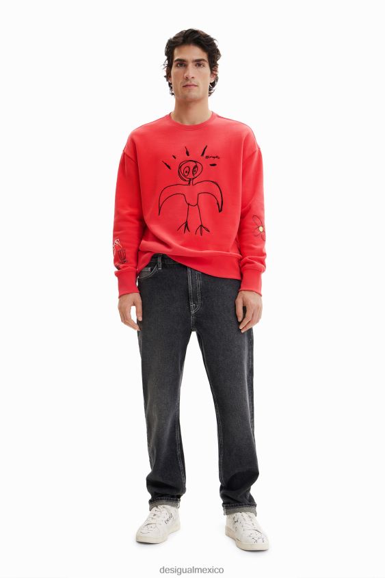 Desigual hombres sudadera con bordado de pájaros VZ26R01536 ropa