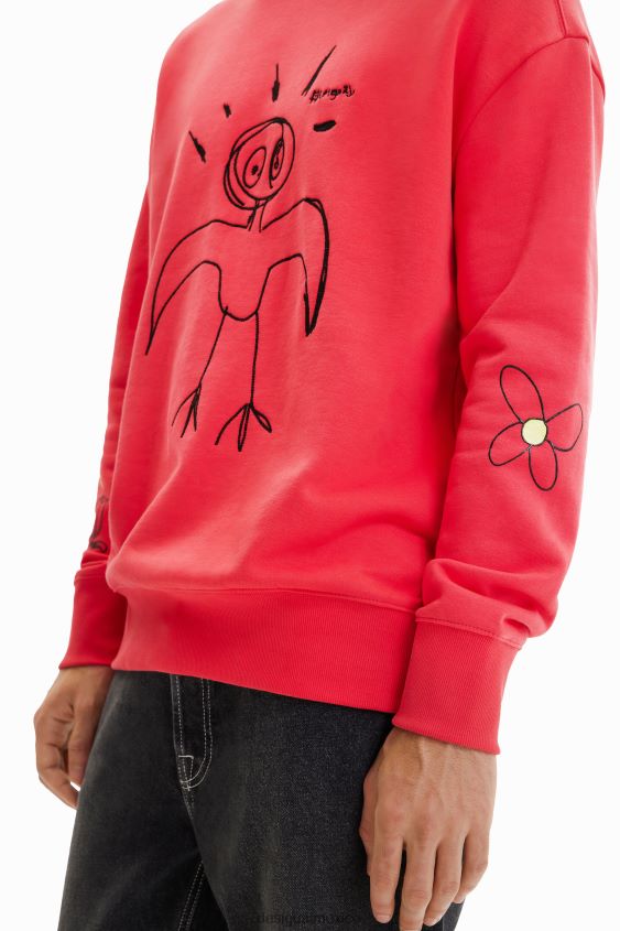 Desigual hombres sudadera con bordado de pájaros VZ26R01536 ropa