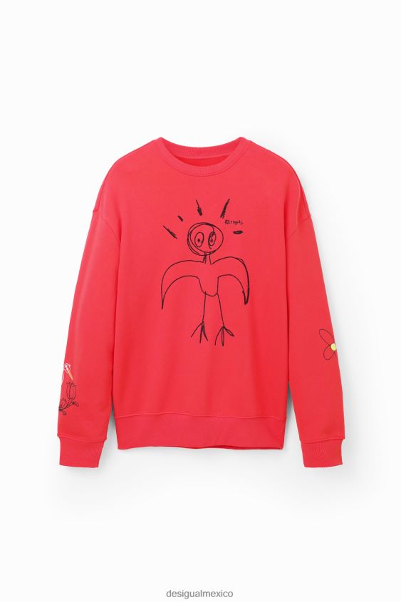 Desigual hombres sudadera con bordado de pájaros VZ26R01536 ropa
