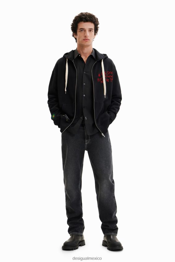 Desigual hombres sudadera con capucha bordada VZ26R01566 ropa