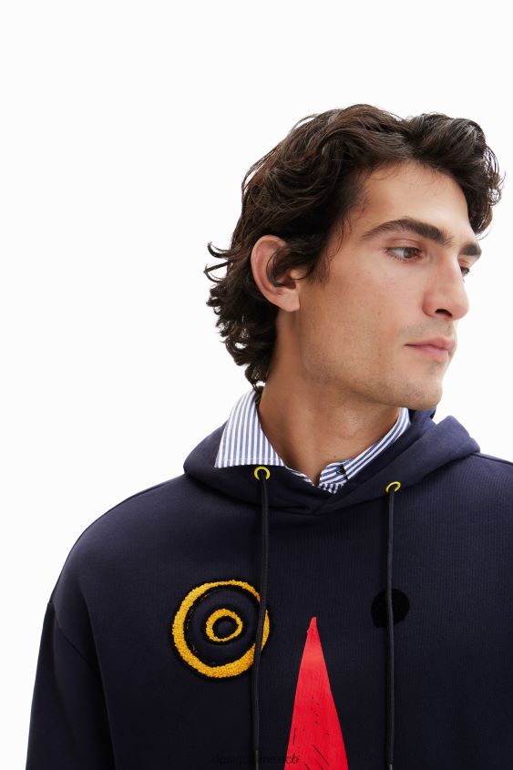 Desigual hombres sudadera con capucha con cara artística VZ26R01625 ropa