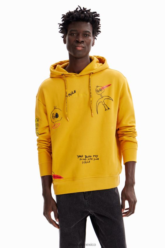 Desigual hombres sudadera con capucha de pájaro VZ26R01586 ropa