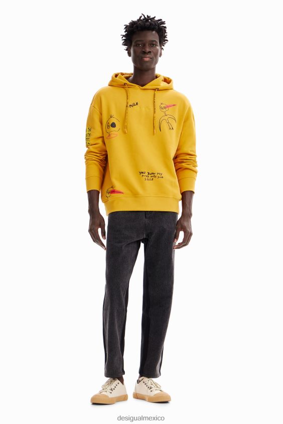 Desigual hombres sudadera con capucha de pájaro VZ26R01586 ropa