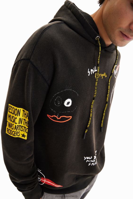 Desigual hombres sudadera con capucha de pájaro VZ26R01649 ropa