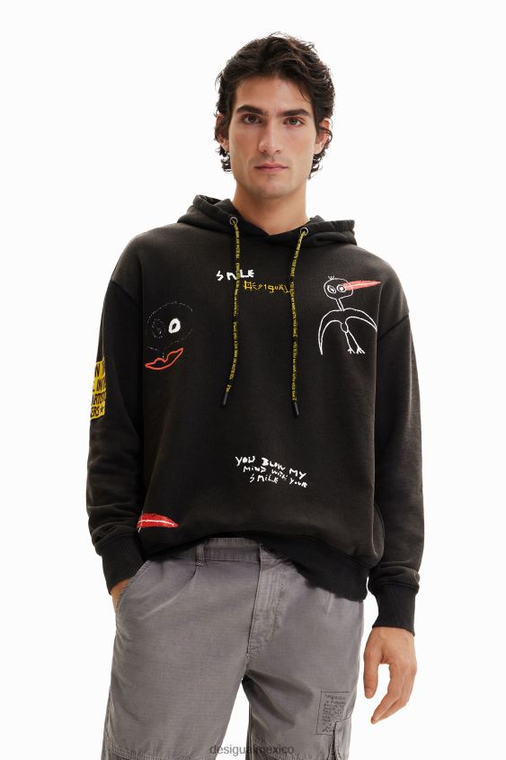 Desigual hombres sudadera con capucha de pájaro VZ26R01649 ropa