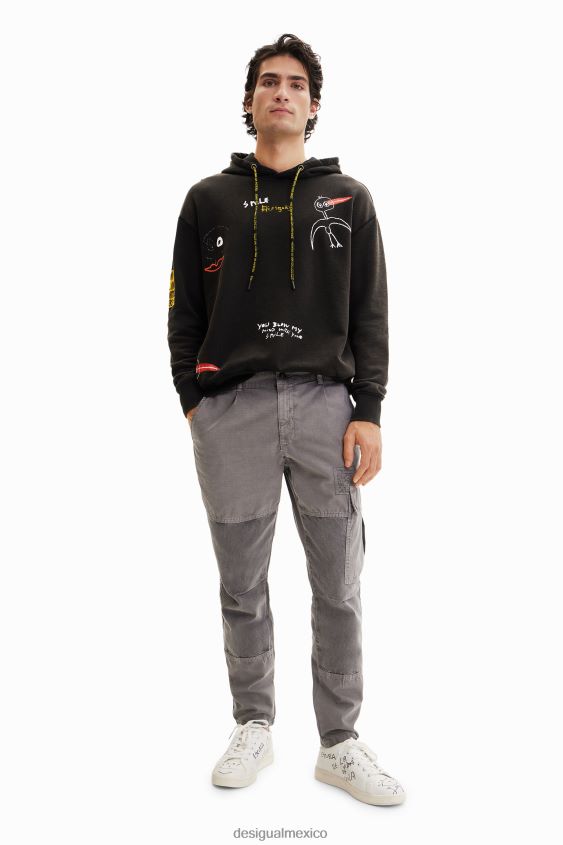 Desigual hombres sudadera con capucha de pájaro VZ26R01649 ropa