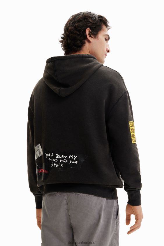 Desigual hombres sudadera con capucha de pájaro VZ26R01649 ropa