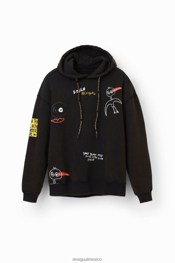 Desigual hombres sudadera con capucha de pájaro VZ26R01649 ropa