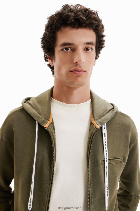 Desigual hombres sudadera con capucha y cremallera VZ26R01556 ropa