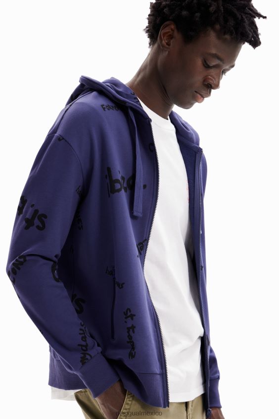 Desigual hombres sudadera con capucha y cremallera VZ26R01666 ropa