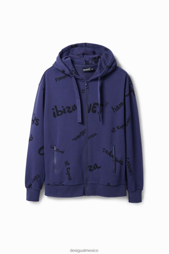 Desigual hombres sudadera con capucha y cremallera VZ26R01666 ropa
