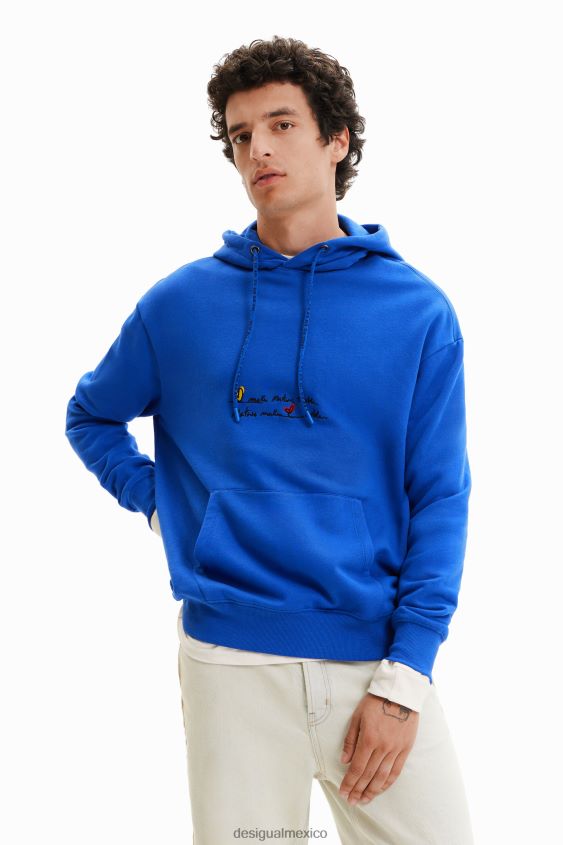 Desigual hombres sudadera con mensaje bordado VZ26R01637 ropa