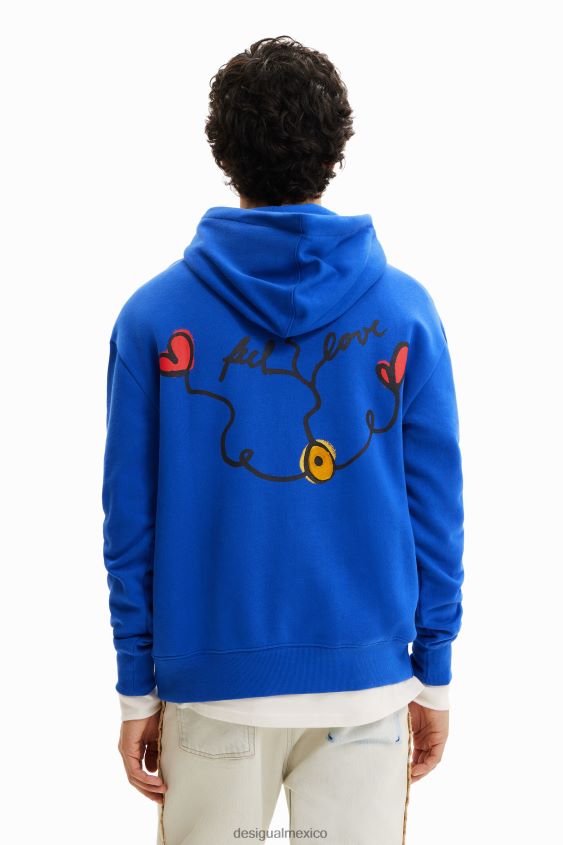 Desigual hombres sudadera con mensaje bordado VZ26R01637 ropa