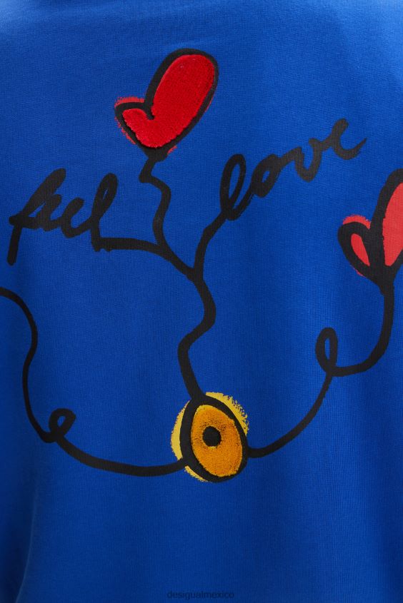 Desigual hombres sudadera con mensaje bordado VZ26R01637 ropa