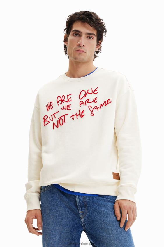 Desigual hombres sudadera con mensaje flocado VZ26R01519 ropa