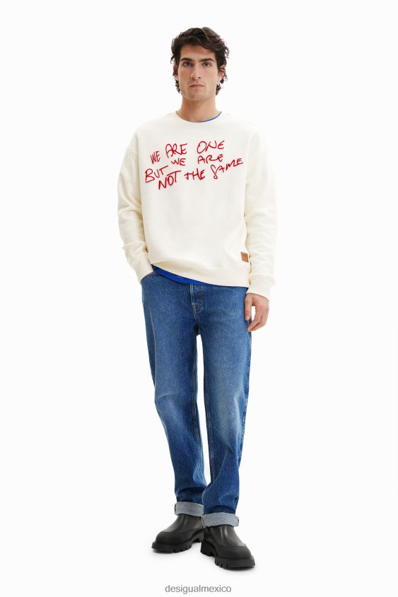 Desigual hombres sudadera con mensaje flocado VZ26R01519 ropa
