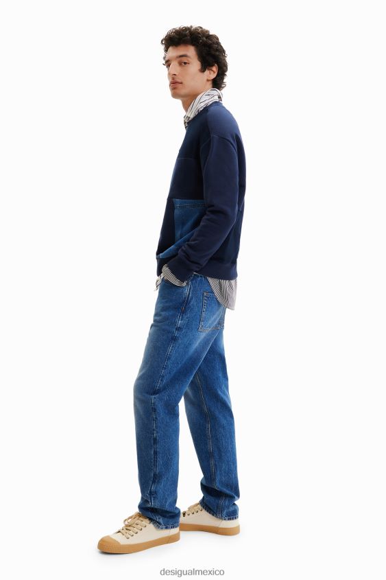 Desigual hombres sudadera con parches de mezclilla VZ26R01529 ropa