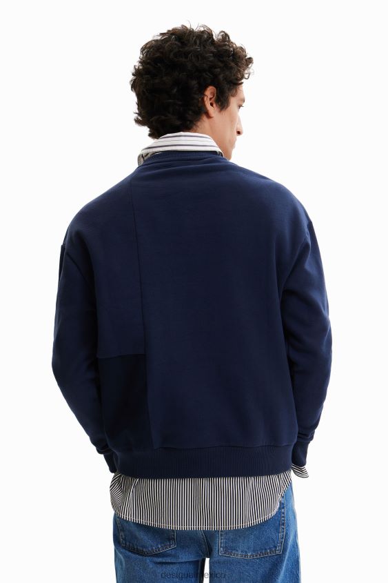 Desigual hombres sudadera con parches de mezclilla VZ26R01529 ropa