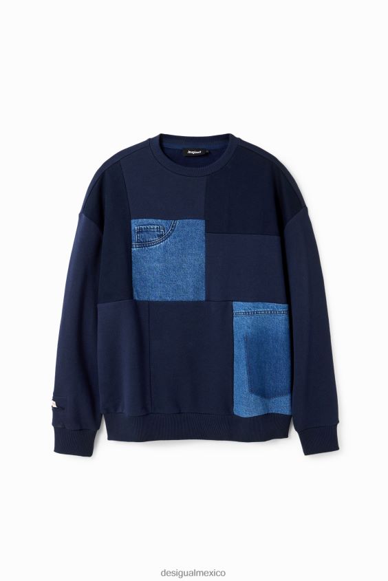 Desigual hombres sudadera con parches de mezclilla VZ26R01529 ropa