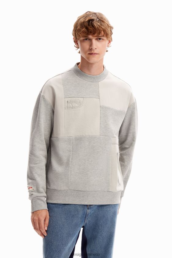 Desigual hombres sudadera con parches de mezclilla VZ26R01645 ropa