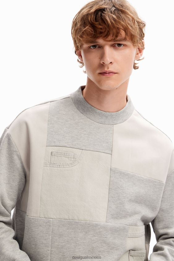 Desigual hombres sudadera con parches de mezclilla VZ26R01645 ropa