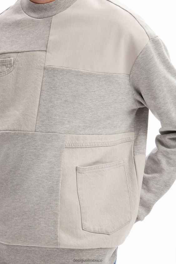 Desigual hombres sudadera con parches de mezclilla VZ26R01645 ropa