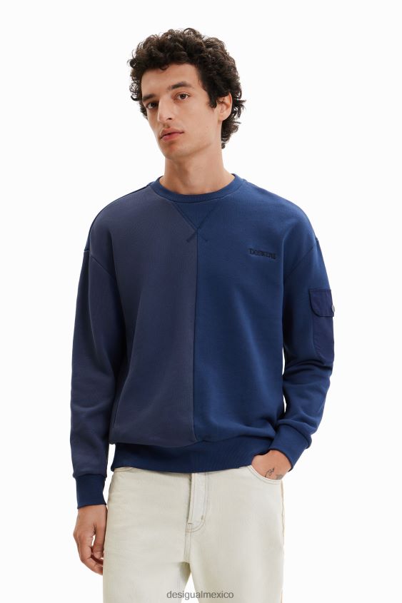 Desigual hombres sudadera mitad y mitad VZ26R01665 ropa