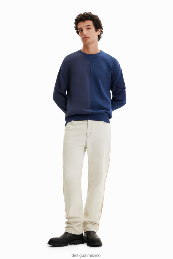 Desigual hombres sudadera mitad y mitad VZ26R01665 ropa