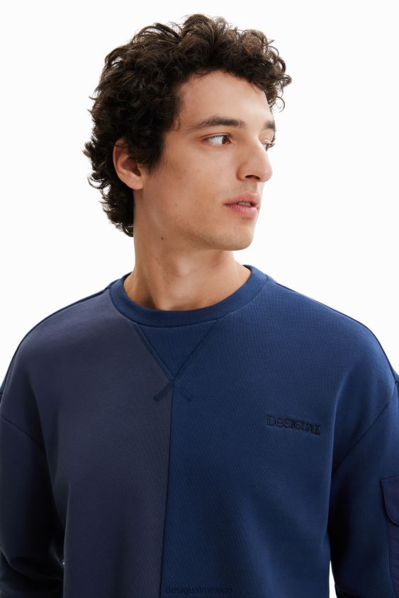 Desigual hombres sudadera mitad y mitad VZ26R01665 ropa