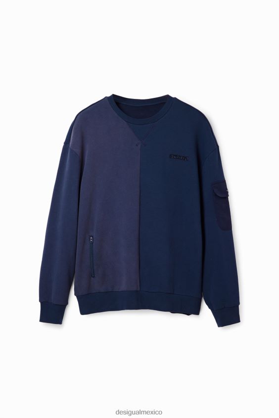 Desigual hombres sudadera mitad y mitad VZ26R01665 ropa