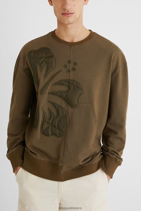 Desigual hombres sudadera oversize con dobladillo asimétrico VZ26R01596 ropa