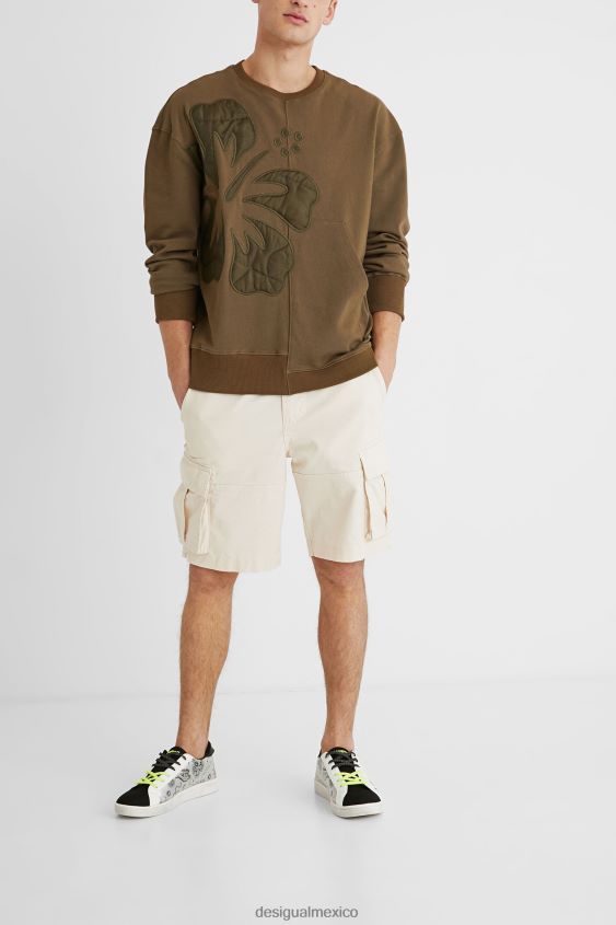 Desigual hombres sudadera oversize con dobladillo asimétrico VZ26R01596 ropa