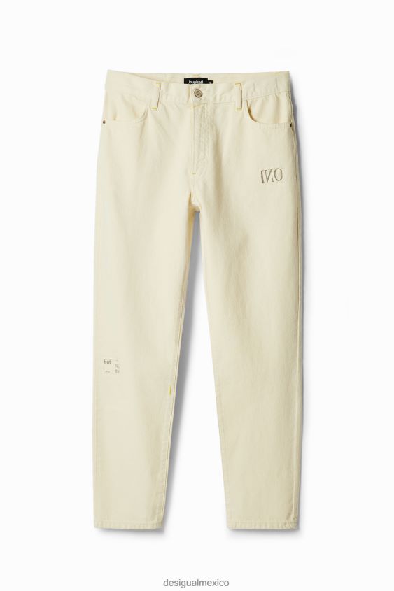 Desigual hombres jeans holgados con mensaje VZ26R01641 ropa