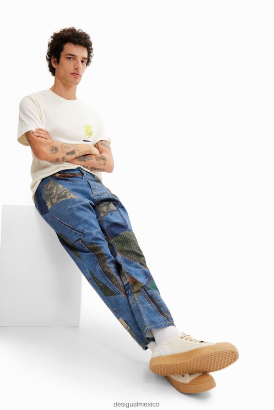Desigual hombres jeans holgados con patchwork VZ26R01531 ropa