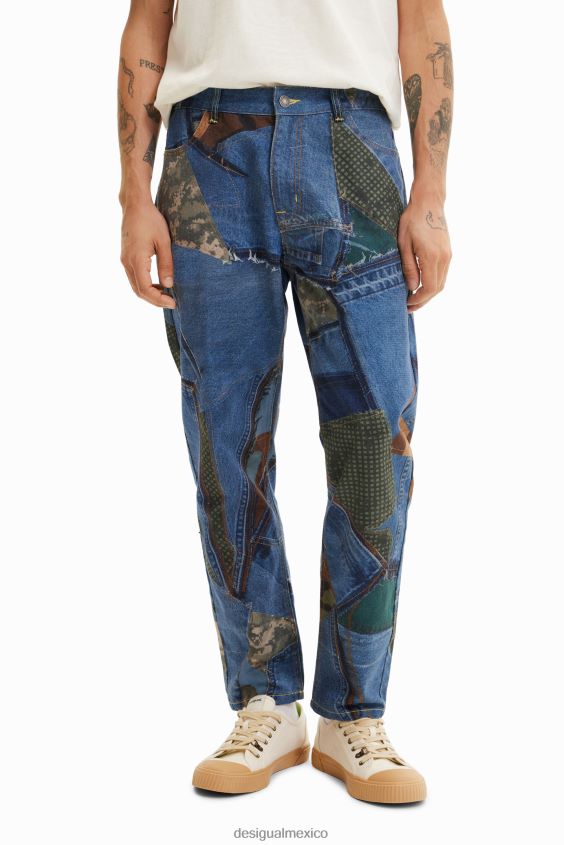 Desigual hombres jeans holgados con patchwork VZ26R01531 ropa