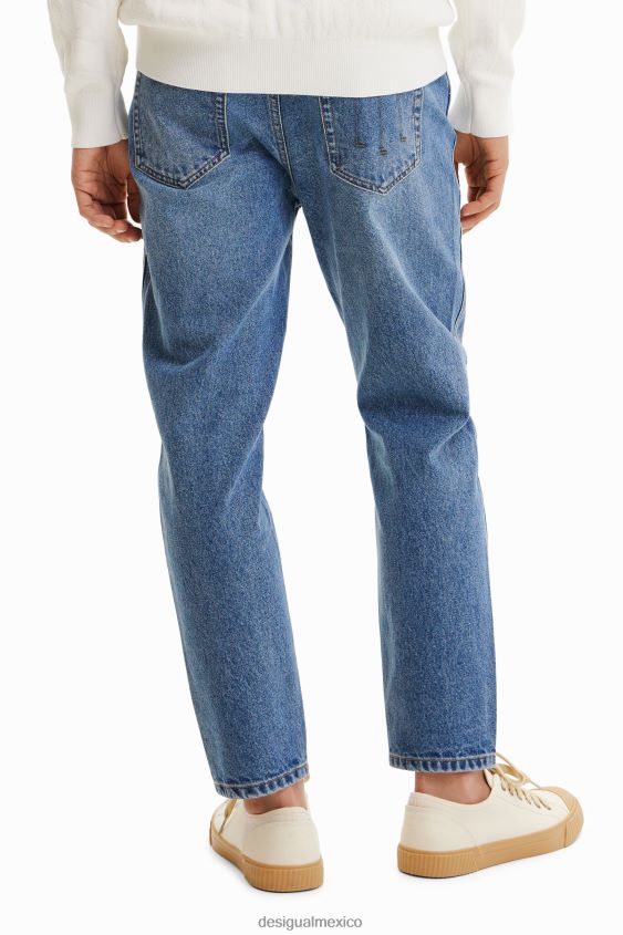 Desigual hombres jeans rectos con patchwork VZ26R01535 ropa