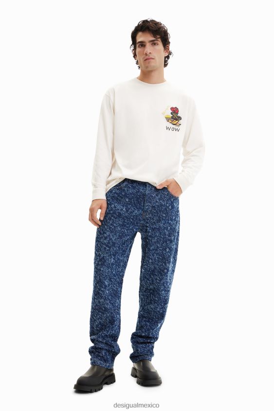 Desigual hombres jeans rectos con textura VZ26R01626 ropa