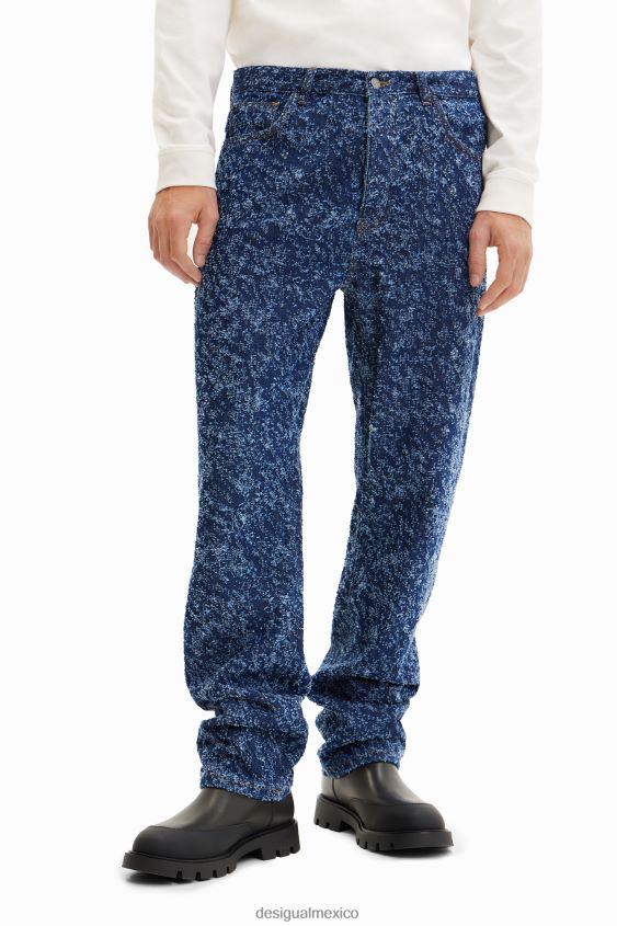 Desigual hombres jeans rectos con textura VZ26R01626 ropa