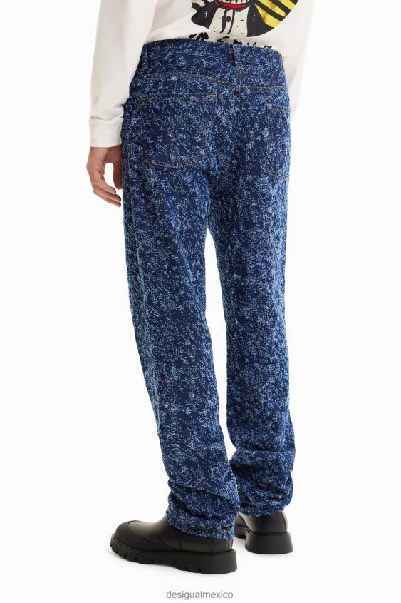 Desigual hombres jeans rectos con textura VZ26R01626 ropa