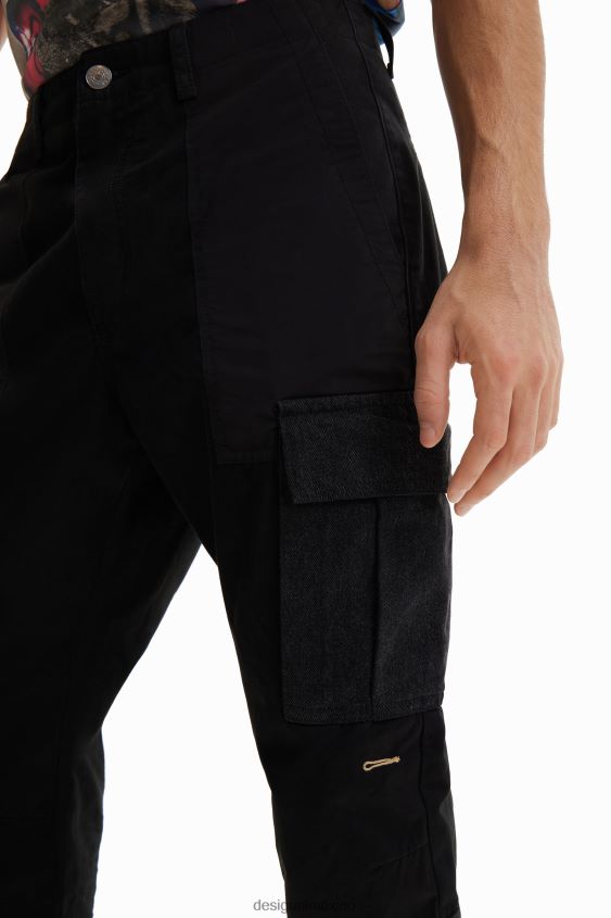 Desigual hombres pantalones cargo con patchwork VZ26R01650 ropa