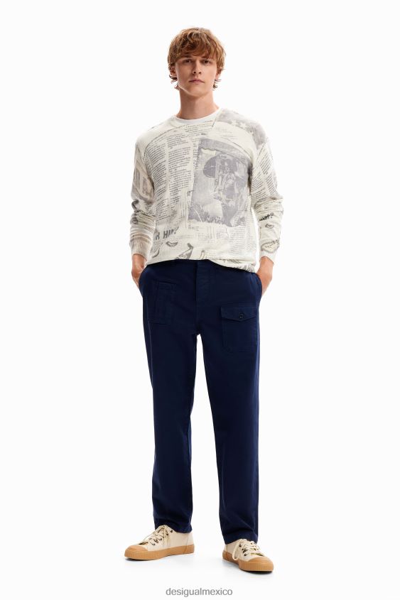 Desigual hombres pantalones cargo rectos VZ26R01600 ropa