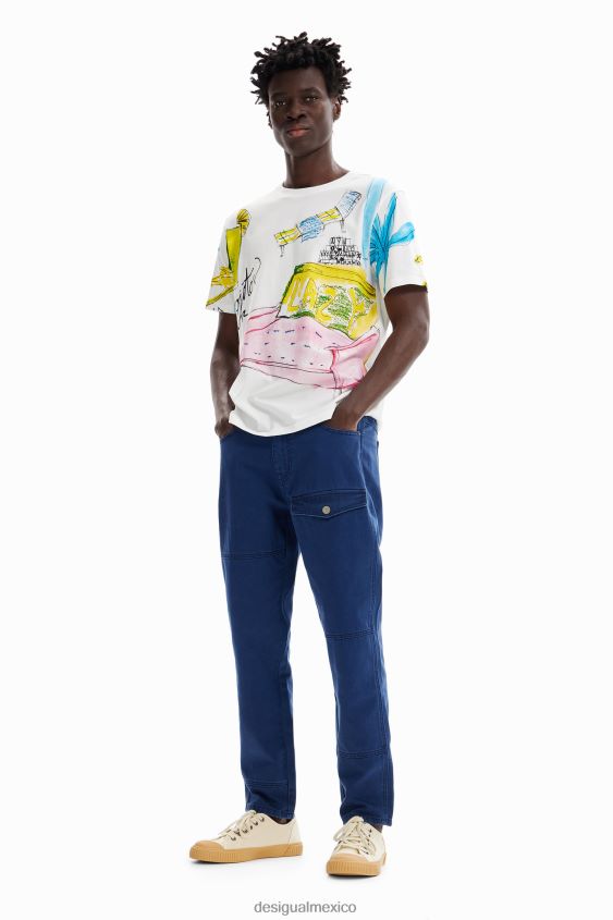 Desigual hombres pantalones de sarga con bolsillos VZ26R01647 ropa
