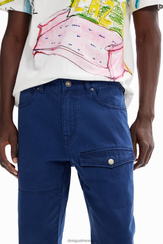 Desigual hombres pantalones de sarga con bolsillos VZ26R01647 ropa